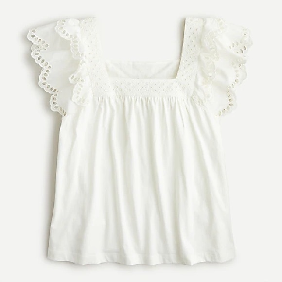 J. Crew Tops - J. Crew Square Neck Eyelet Tank